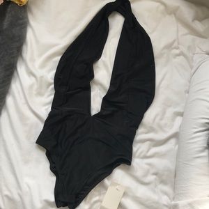 Deep v plunge bodysuit